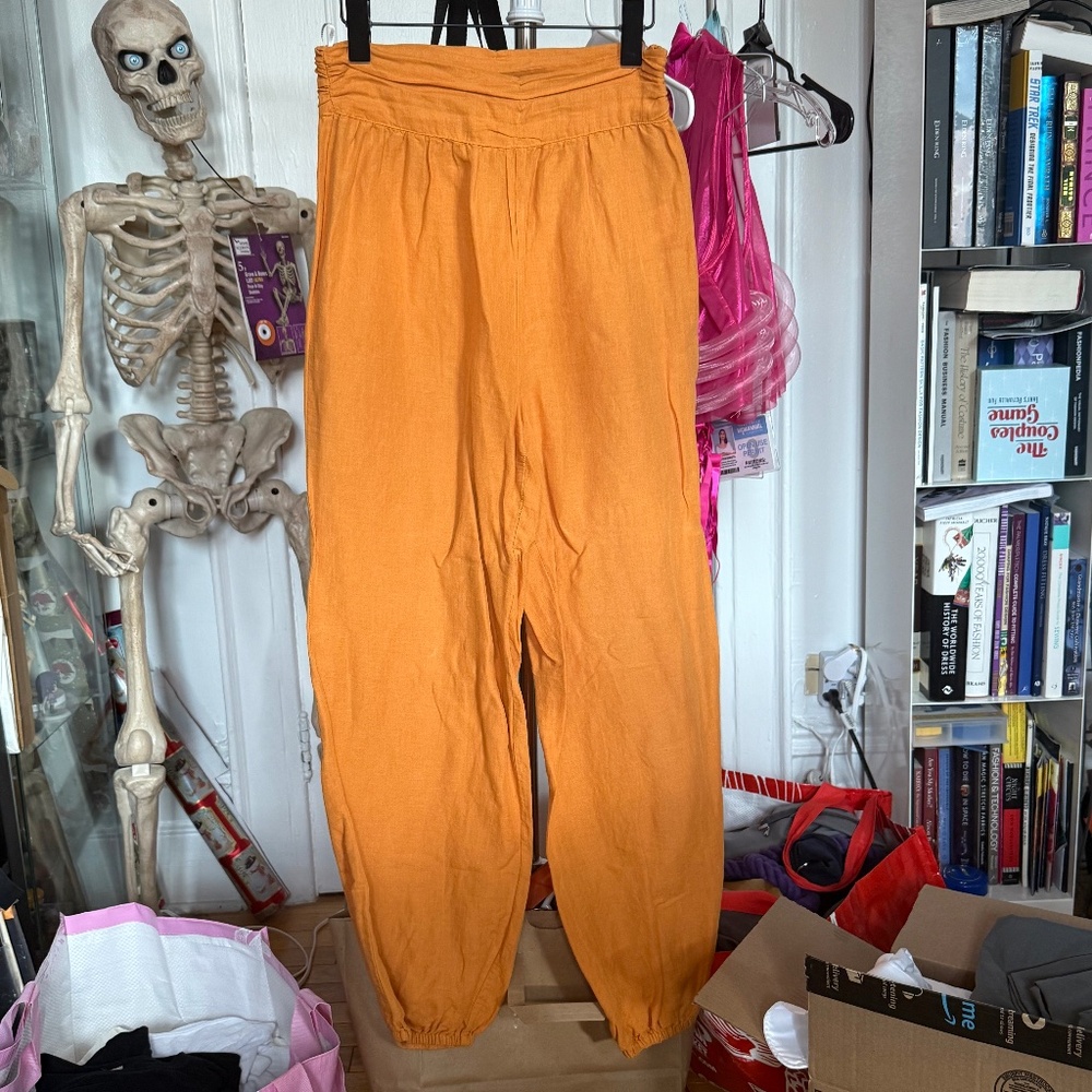 Steele Gold Linen Harem Pants